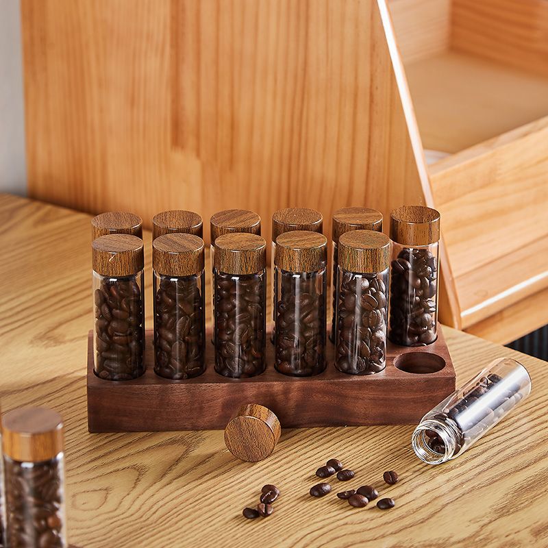 Glass Bottle Transparent Bean Display Rack Storage