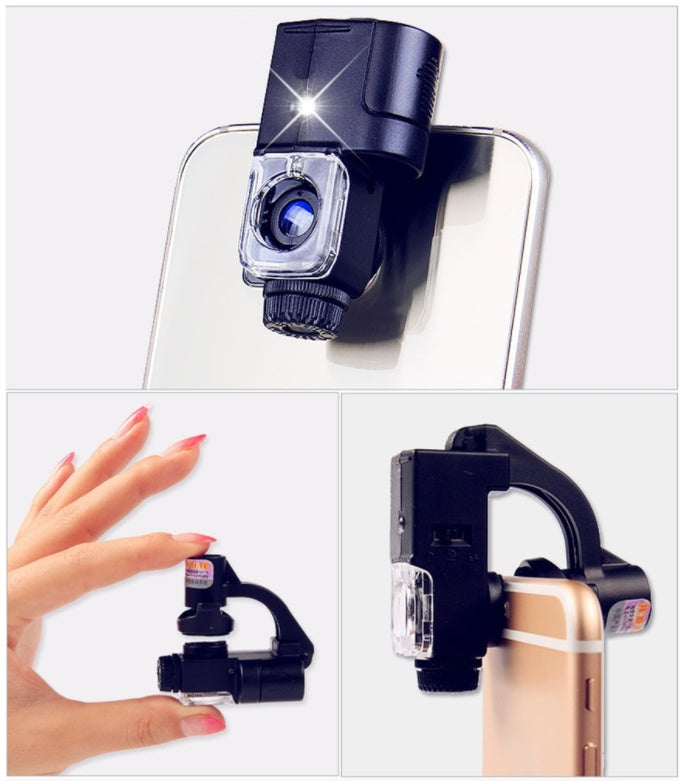 Mobile Phone Clip-on Magnifying Glass With Light And Portable