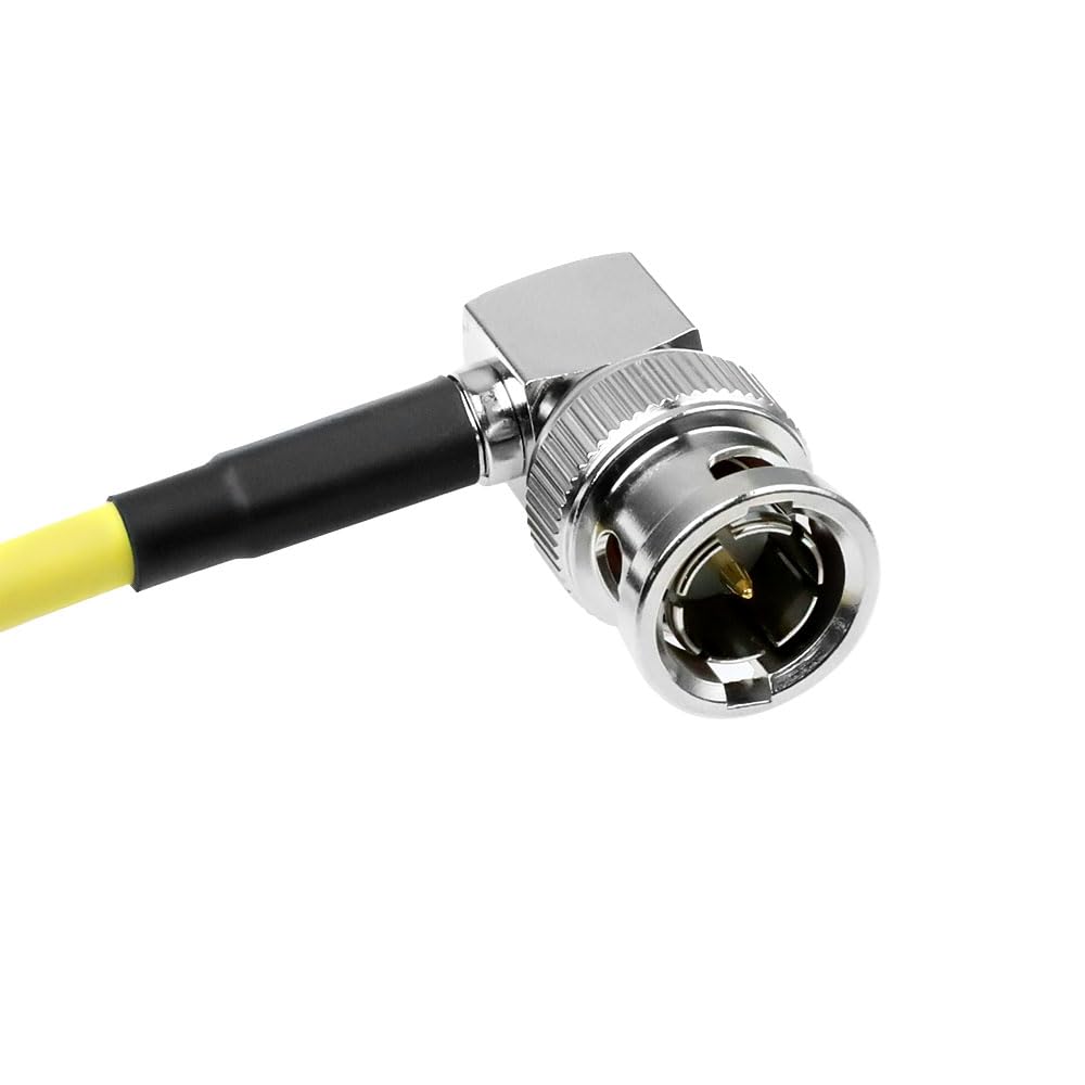 Alvin's Cables 12G SDI Cable Flexible, BNC Male to Male Right Angle for RED Komodo| Atomos Monitor 75 Ohm Shielded Cable for 4K Video Camera 50cm|19in