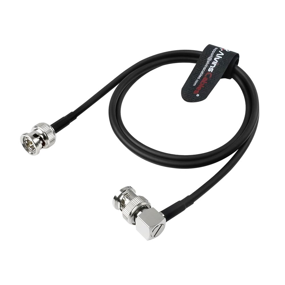 Alvin's Cables 12G SDI Cable Flexible, BNC Male to Male Right Angle for RED Komodo| Atomos Monitor 75 Ohm Shielded Cable for 4K Video Camera 50cm|19in