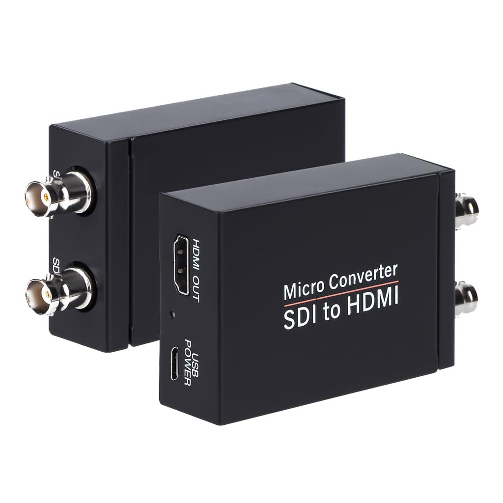 Anber-Tech SDI to HDMI Converter, SDI to HDMI Audio De-embedder Support 3G-SDI, HD-SDI, SD-SDI Auto Format Detection and Stereo Audio De-embedder, SDI Loopout (Black)