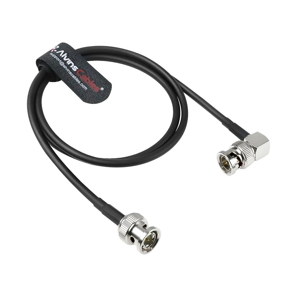 Alvin's Cables 12G SDI Cable Flexible, BNC Male to Male Right Angle for RED Komodo| Atomos Monitor 75 Ohm Shielded Cable for 4K Video Camera 50cm|19in