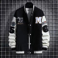 Men's Baseball Jacket Fashion Casual Letter Number Print Button-down Tops Streetwear Clothing
