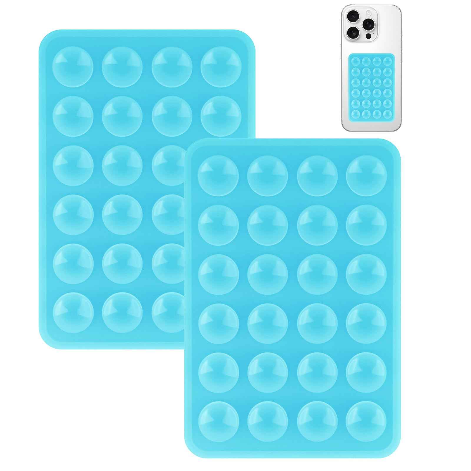 Yojaro 4Pack Silicone Suction Phone Case Mount, Silicon Adhesive Smartphones Stand Sticky, Hands-Free Phone Accessories Holder for Selfies and Videos (Black & White & Translucent & Light Pink)