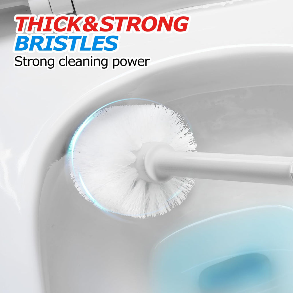 FORASTO 2 in 1 Toilet Plunger and Brush Set，Extended Handle Plunger，Toilet Bowl Brush Plunger Set, Bathroom Cleaning Tools ，Toilet Brush Plunger Combo，Cleaning Brush，Bathroom Cleaning Supplies