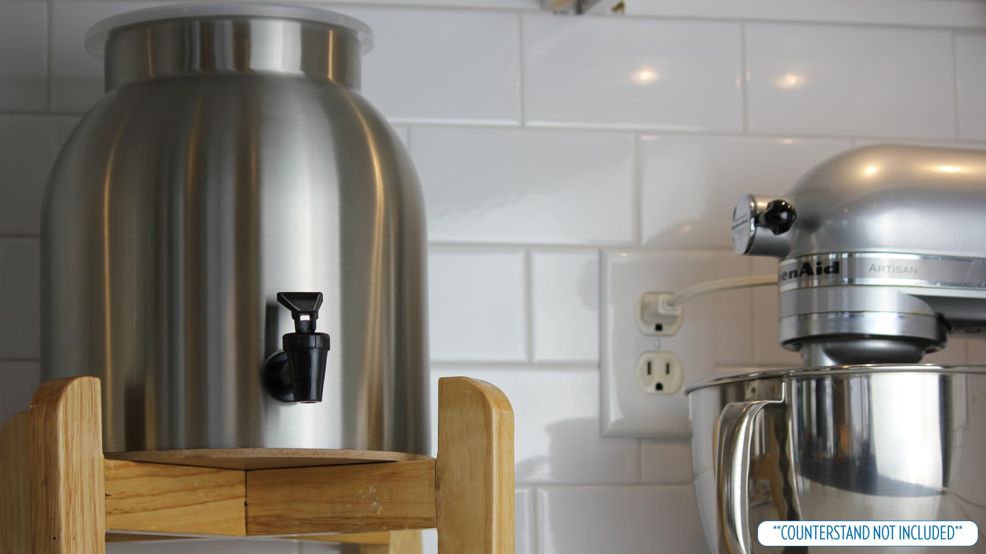 New Wave Enviro Porcelain Water Dispenser, Classic Blue Stripe