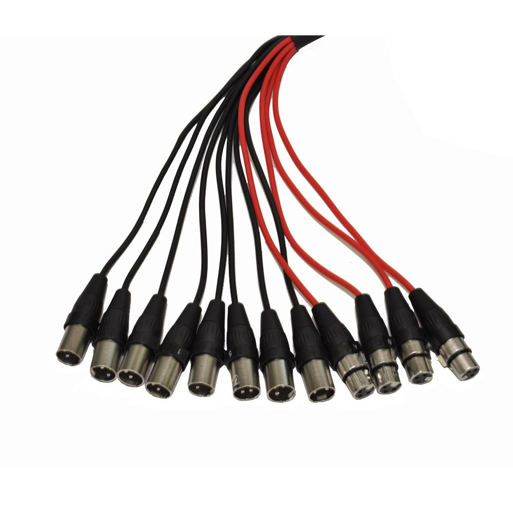 Seismic Audio Speakers 12 Channel Low Profile XLR Send Circuit Board Snake Cable, XLR Splitter Cable, 100 Feet