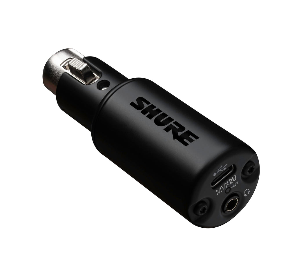 Shure MVX2U Gen 2 XLR-to-USB-C Digital Audio Interface, Apple MFi Certified, Portable Setup for Audio Processing, Noise-Free Recording Between XLR and USB-C Devices