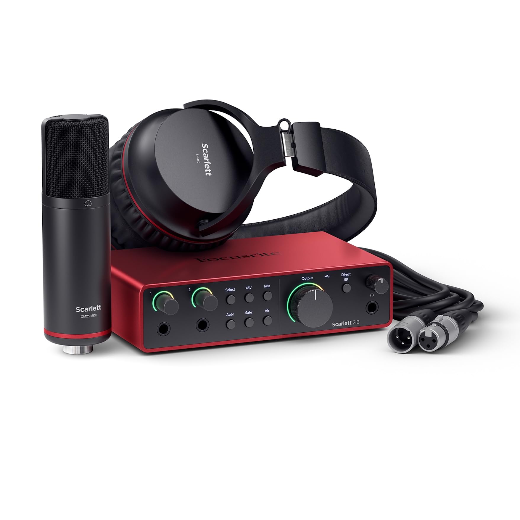 Focusrite Scarlett 2i2 4th Gen USB Audio Interface for Recording, Songwriting, Streaming and Podcasting — High-Fidelity, Studio Quality Recording, and All the Software You Need to Record