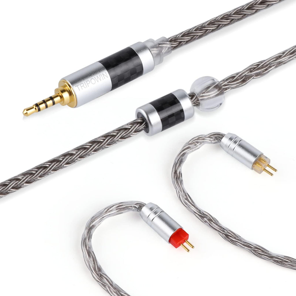 Linsoul Tripowin Zonie IEM Cable, 16 Core Silver Plated Earphone Upgraded Cords, 1.25m SPC in Ear Monitor Cable for 7hz Zero:2 Orchestra Lite Cadenza Hype4 Supermix4(2pin 0.78mm, 3.5mm)(Violet)