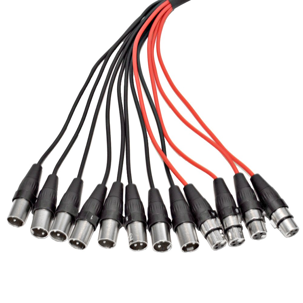 Seismic Audio Speakers 12 Channel Low Profile XLR Send Circuit Board Snake Cable, XLR Splitter Cable, 100 Feet