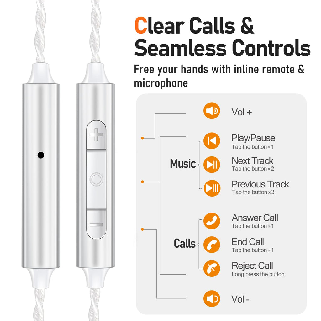 Vibes 202MC USB-C Wired Earbuds - USBC HiFi in Ear Headphones for iPhone 17/16/15 - Noise Isolating Ear Buds w/ Mic - Clear Sound, Deep Bass & Comfort-Fit Earphones - Silver Plated Cord, Carrying Case