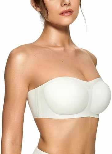 Womens Strapless Push-up Bandeau Bra