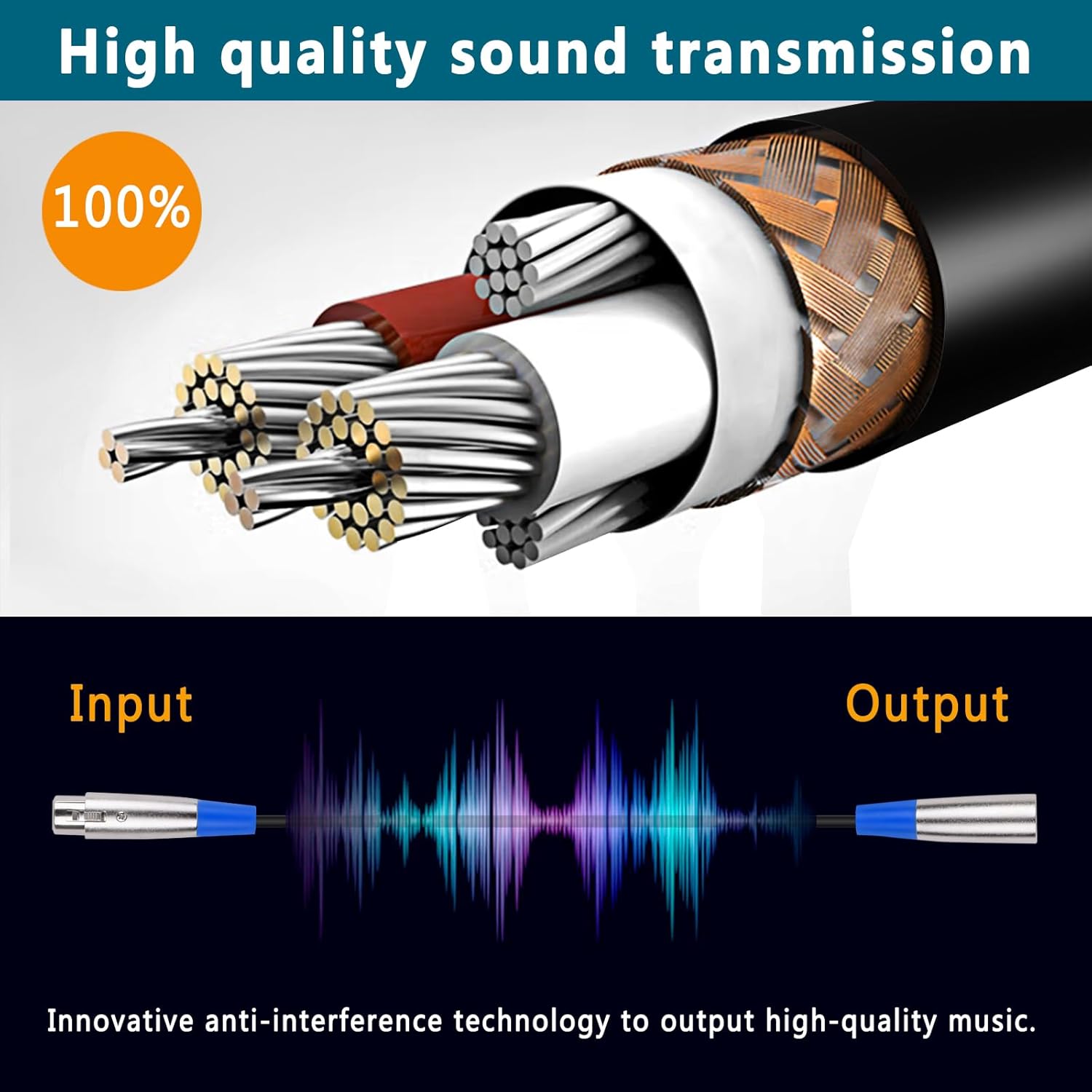 XLR Cables, XLR Microphone Cable 6 ft 8 Pack, Balanced 3-pin Speaker Cable Male to Female Mic Cord for Studio, Live Recording, DMX Lighting