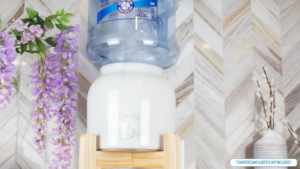 New Wave Enviro Porcelain Water Dispenser, Classic Blue Stripe
