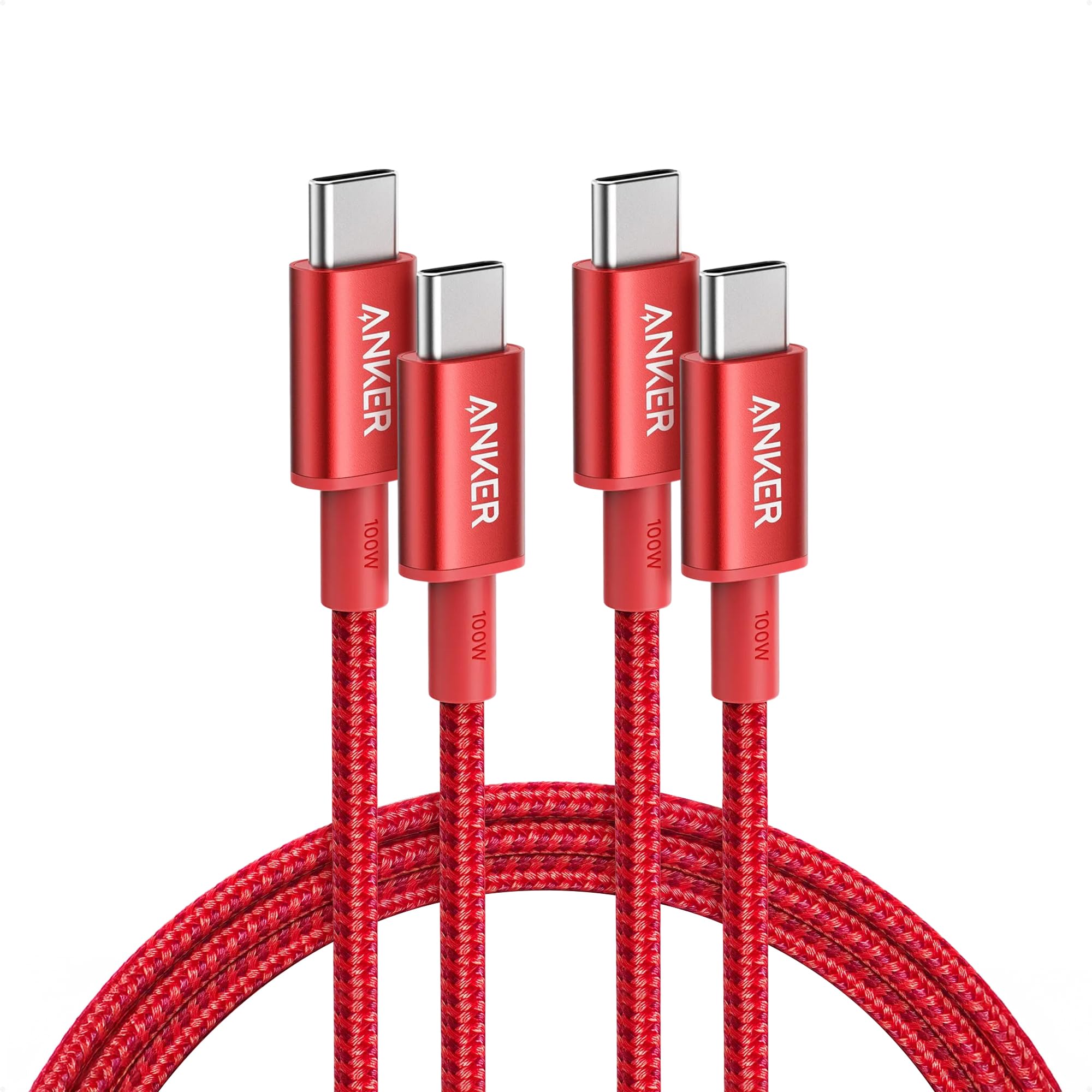 Anker USB C to USB C Cable, 2-Pack 6 FT (1.8 m) Type C 100W Charger Cord, Fast Charging for iPhone 17 Series, MacBook Pro 2020, Pixel, and More (Black, Not for Video Output)