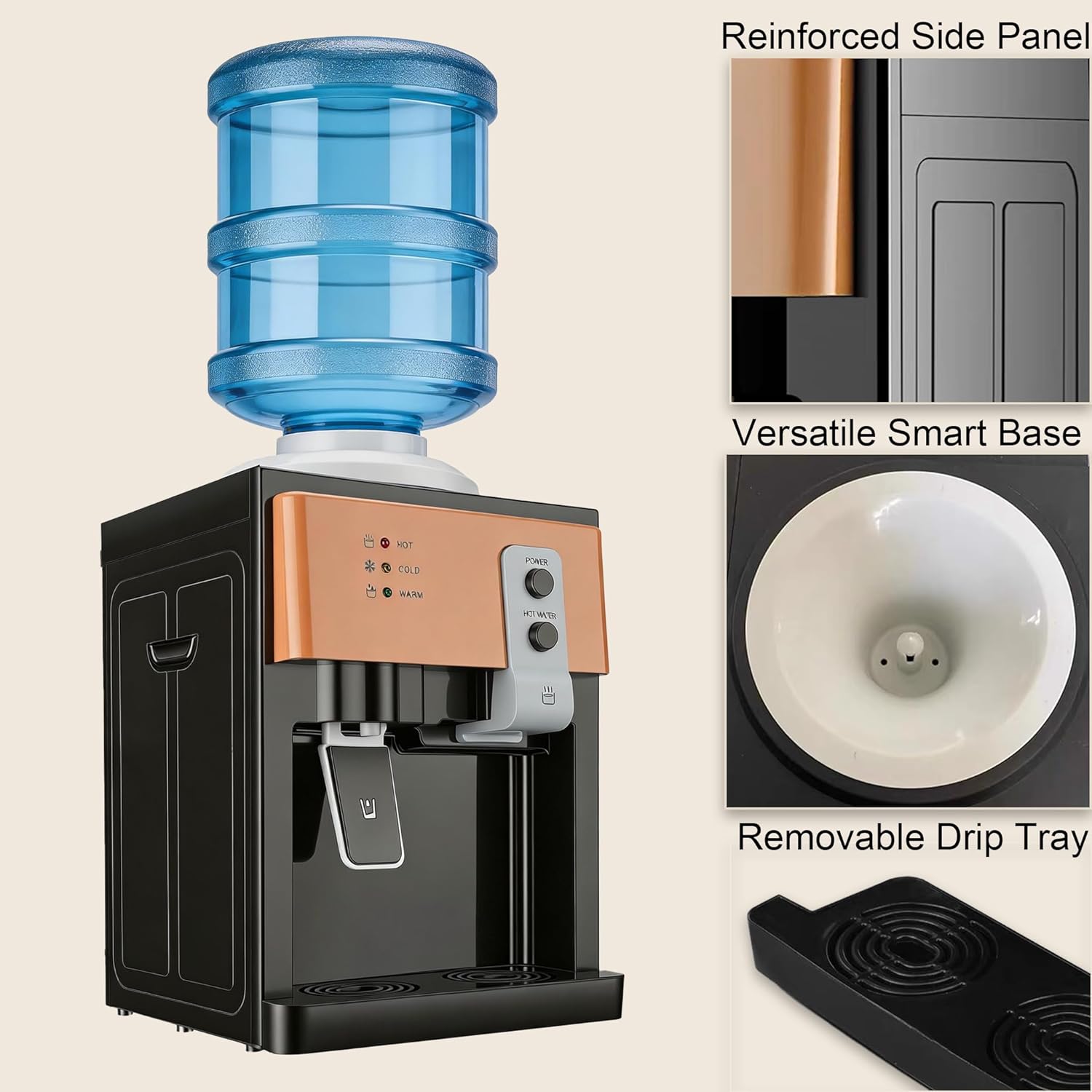 Water Cooler Dispenser 5 Gallon Bottle Top Loading Dispenser Hot and Cold Water for Offices Home