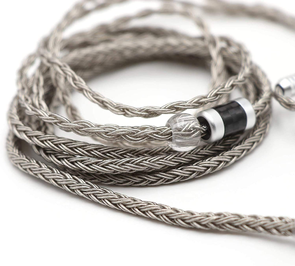Linsoul Tripowin Zonie IEM Cable, 16 Core Silver Plated Earphone Upgraded Cords, 1.25m SPC in Ear Monitor Cable for 7hz Zero:2 Orchestra Lite Cadenza Hype4 Supermix4(2pin 0.78mm, 3.5mm)(Violet)