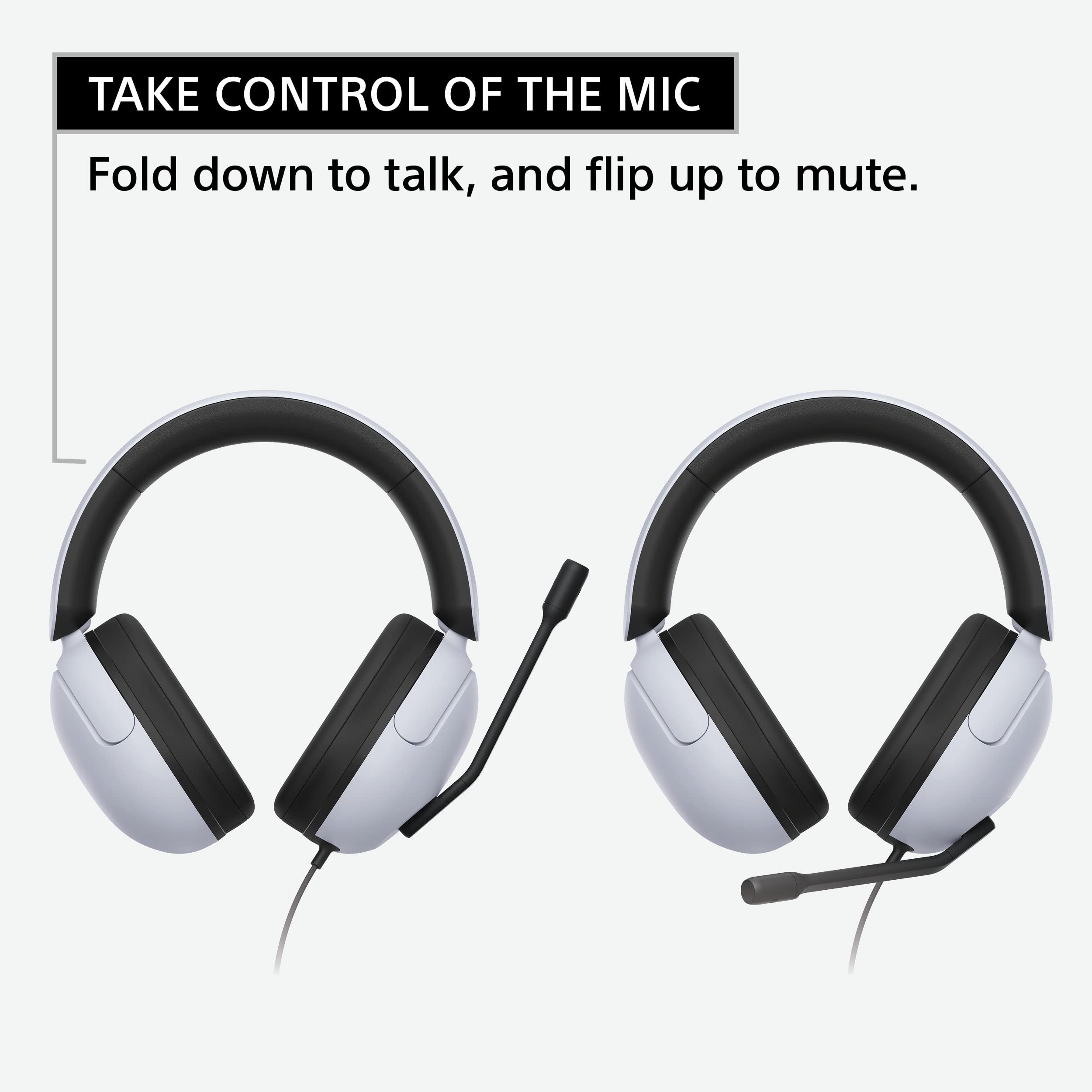 Sony INZONE H3 Wired Gaming Headphones With Mic, PS5 Headphones, Over-Ear, Personalized 360 Spatial Sound, Discord Certified MDR-G300 (White)