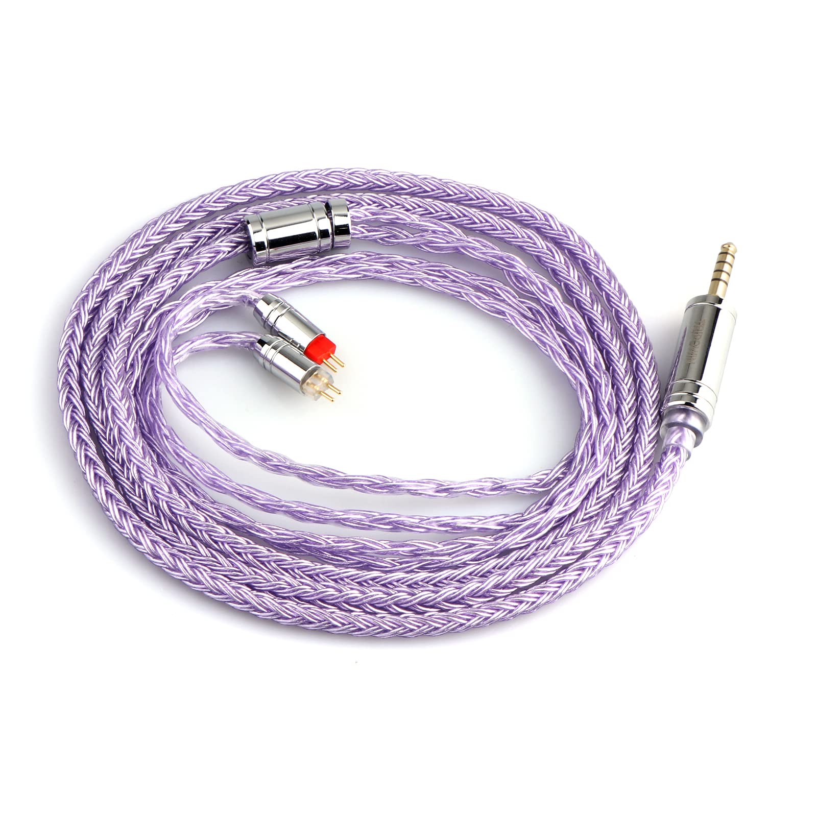 Linsoul Tripowin Zonie IEM Cable, 16 Core Silver Plated Earphone Upgraded Cords, 1.25m SPC in Ear Monitor Cable for 7hz Zero:2 Orchestra Lite Cadenza Hype4 Supermix4(2pin 0.78mm, 4.4mm)(Grey)