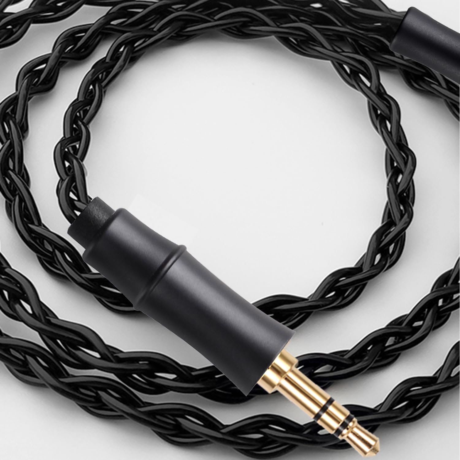 IEM Upgrade Cable, 16 Core Silver Plated Earphone Upgraded Cords, QDC-C Pin 1.5m in Ear Monitor Cable for KZ ZS10 ZSN PRO AS16 CCA CRA C12(Recessed 2pin 3.5mm 4.9ft) Black