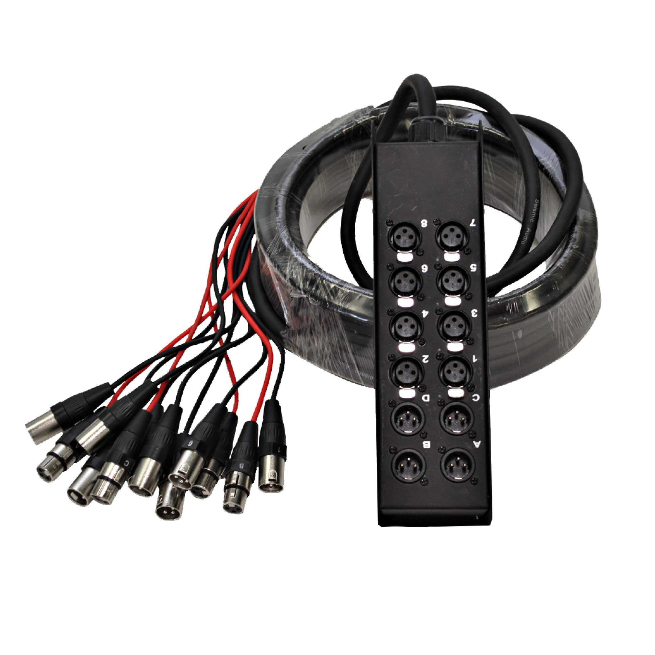 Seismic Audio Speakers 12 Channel Low Profile XLR Send Circuit Board Snake Cable, XLR Splitter Cable, 100 Feet