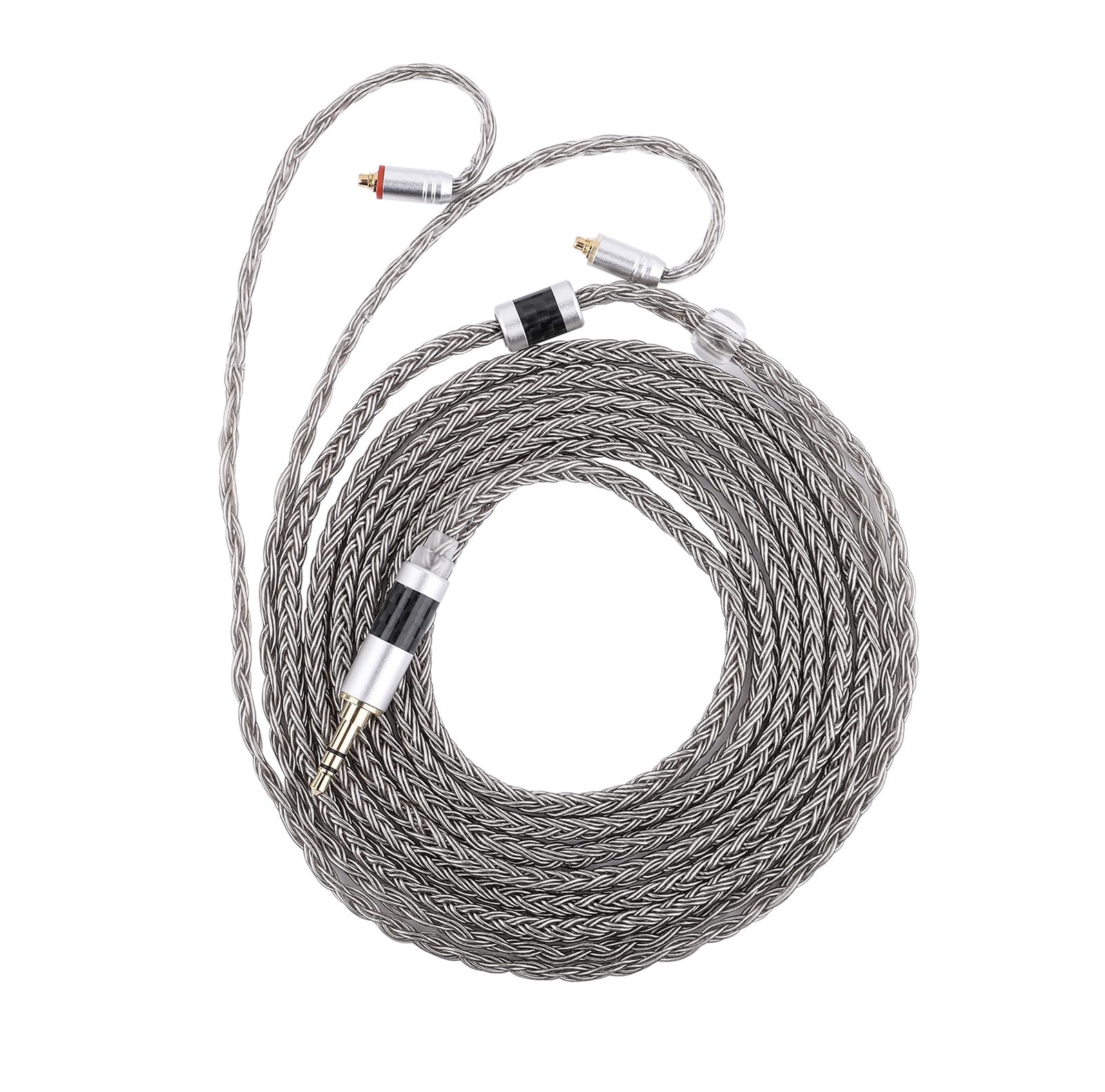 Linsoul Tripowin Zonie IEM Cable, 2m Long Earbud Cord, 16 Core Silver Plated Earphone Cable, in Ear Monitor Wire for Audiophile Musician (2Pin)