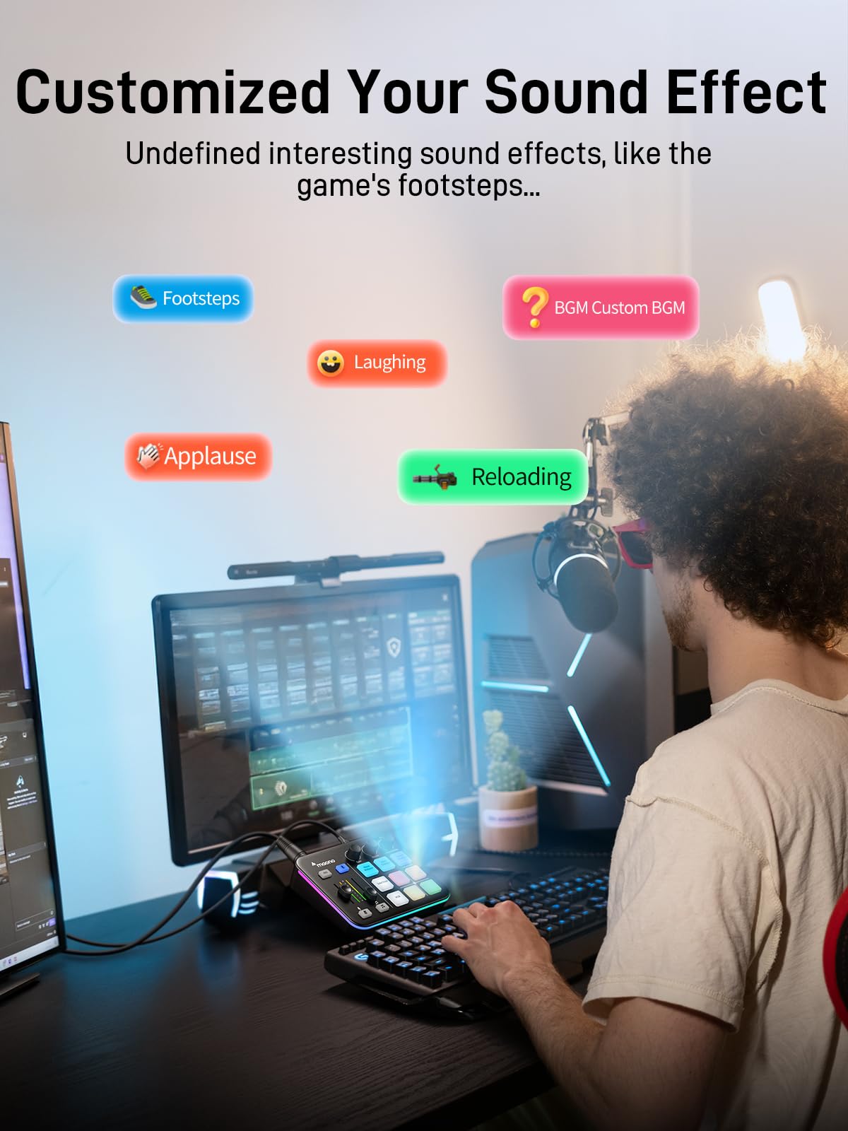 MAONO Gaming Audio Mixer, Audio Interface with Pro-preamp, RGB, Bluetooth, 48V Phantom Power for Live Streaming, Podcasting, Content Create, Gaming MaonoCaster G1 NEO (Not for USB Mic)