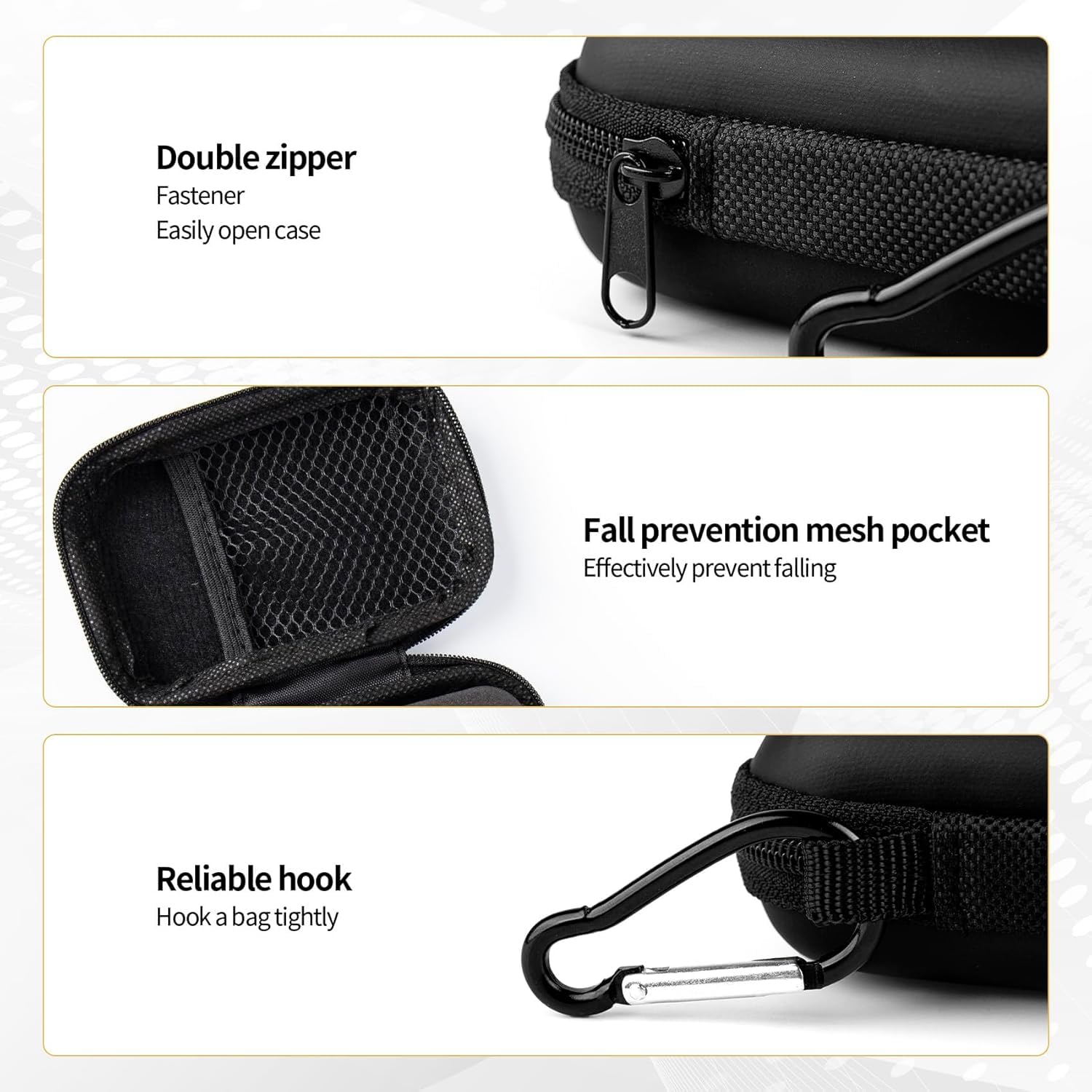 Estuche IEM KZ ZS10 Pro para monitor intrauricular, estuche para auriculares CCZ ZC02 con mosquetón, bolsa de almacenamiento de viaje EVA para CCA CRA, Shure SE215, Moondrop Chu, CCZ Melody, KBEAR KS1