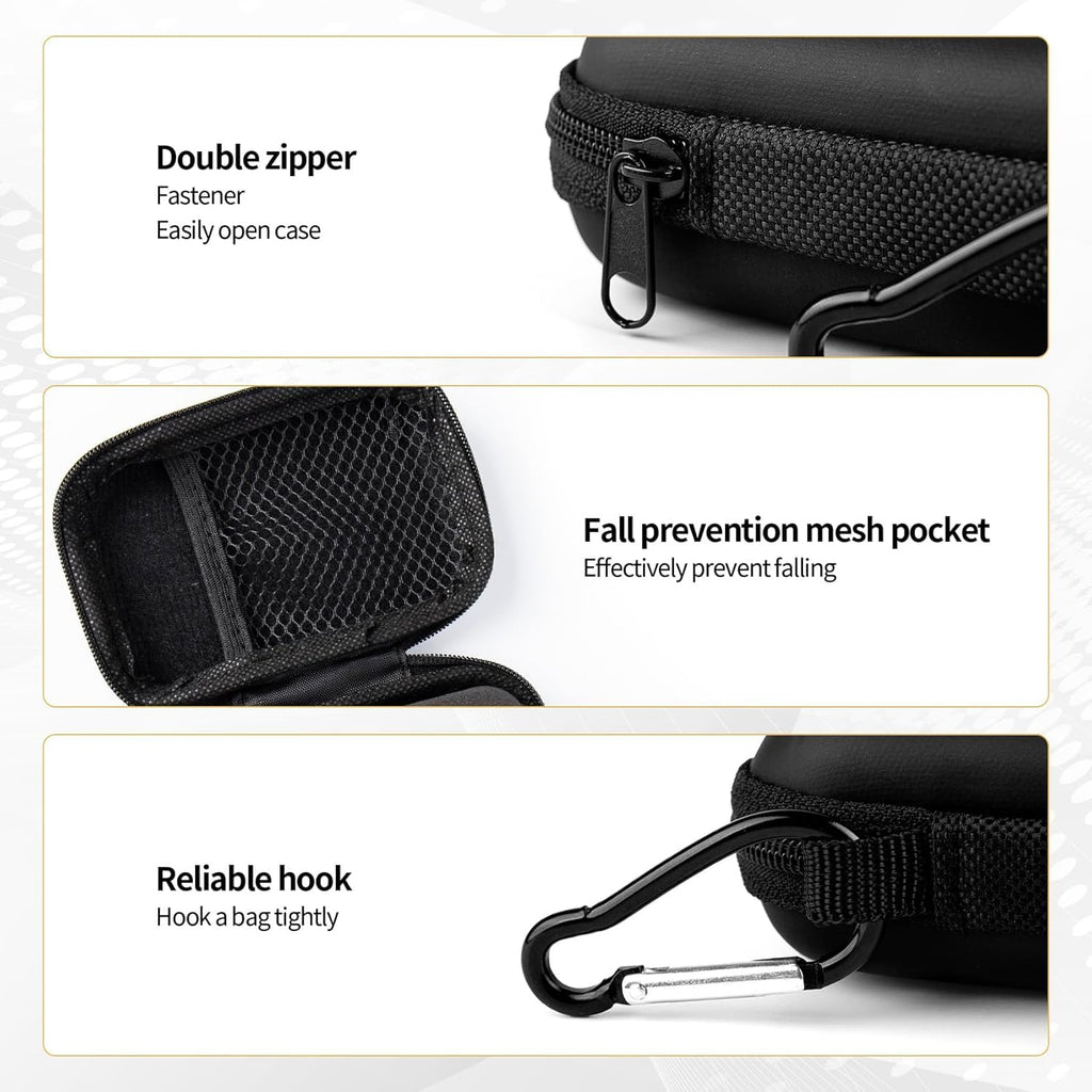 Estuche IEM KZ ZS10 Pro para monitor intrauricular, estuche para auriculares CCZ ZC02 con mosquetón, bolsa de almacenamiento de viaje EVA para CCA CRA, Shure SE215, Moondrop Chu, CCZ Melody, KBEAR KS1