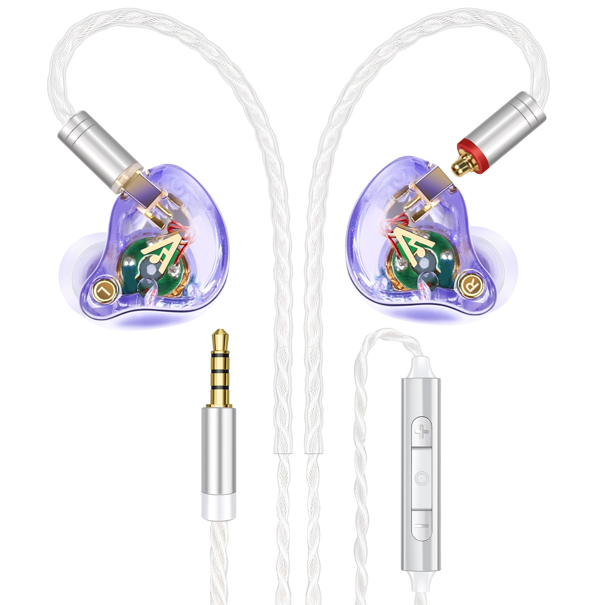 Vibes 202MC USB-C Wired Earbuds - USBC HiFi in Ear Headphones for iPhone 17/16/15 - Noise Isolating Ear Buds w/ Mic - Clear Sound, Deep Bass & Comfort-Fit Earphones - Silver Plated Cord, Carrying Case