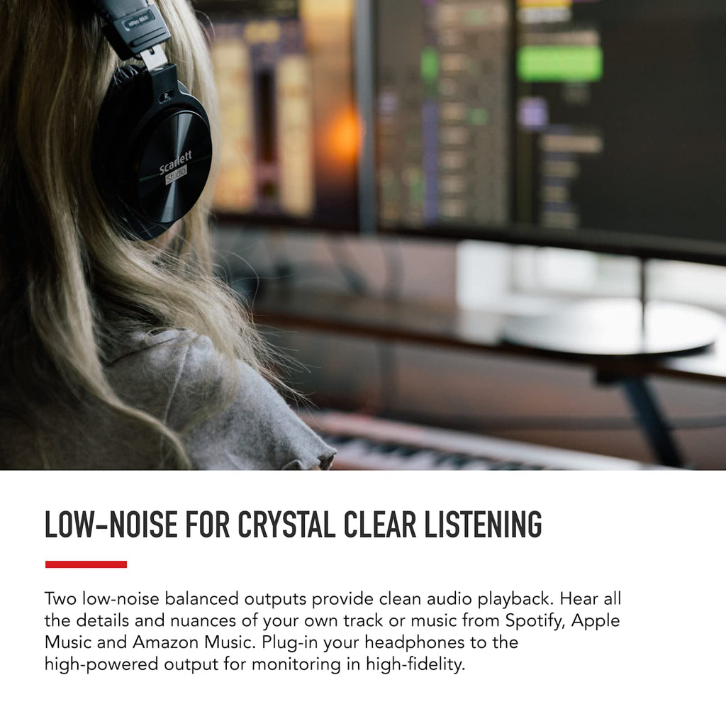 Focusrite Scarlett 2i2 4th Gen USB Audio Interface for Recording, Songwriting, Streaming and Podcasting — High-Fidelity, Studio Quality Recording, and All the Software You Need to Record