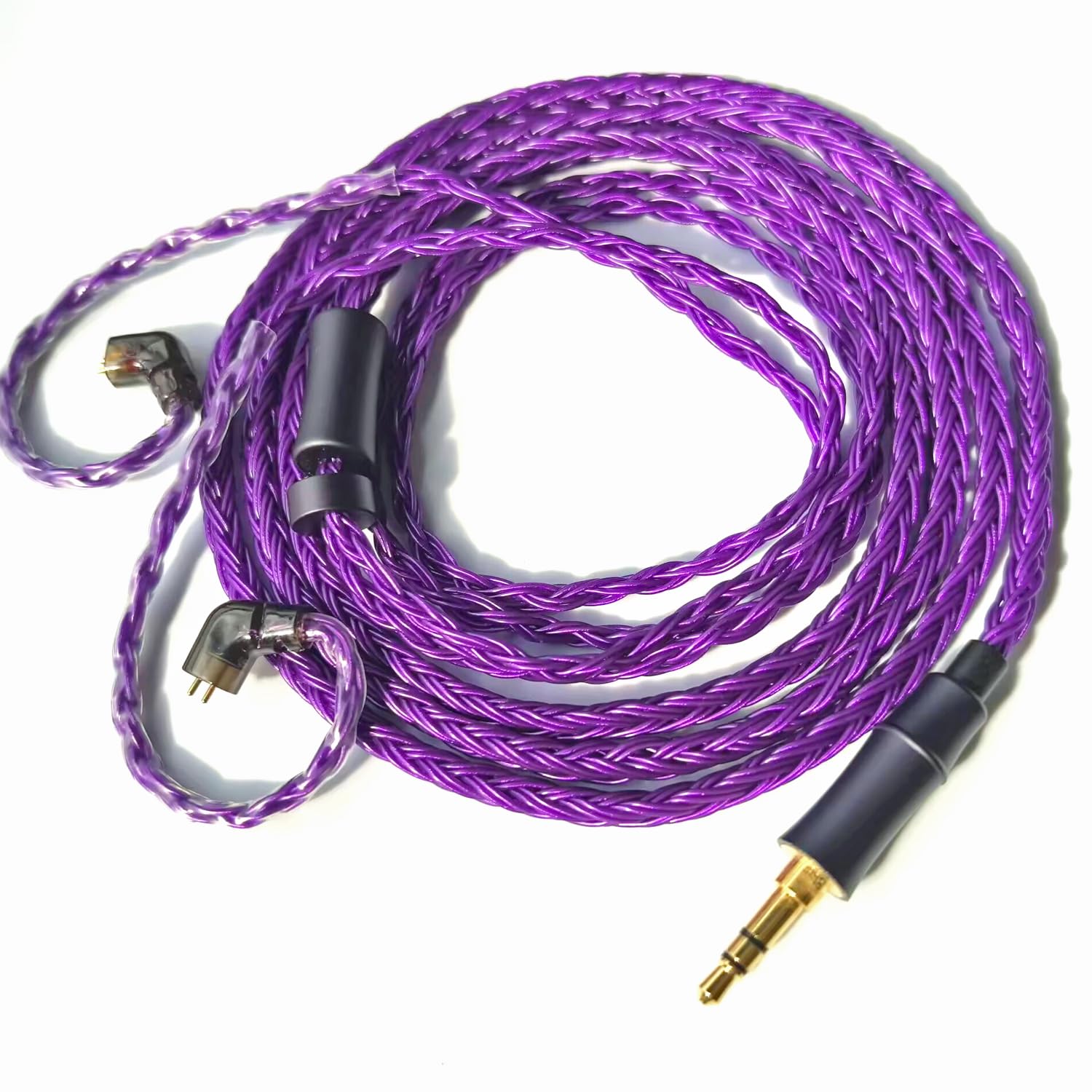 IEM Upgrade Cable, 16 Core Silver Plated Earphone Upgraded Cords, QDC-C Pin 1.5m in Ear Monitor Cable for KZ ZS10 ZSN PRO AS16 CCA CRA C12(Recessed 2pin 3.5mm 4.9ft) Black