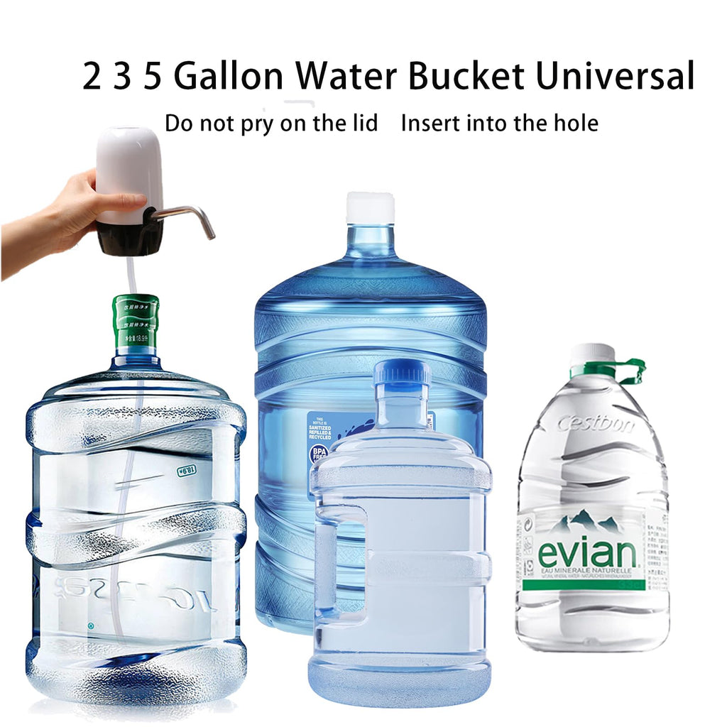 True Dual Water Pump 5 Gallon Water Dispenser,Portable High Battery Capacity USB Charging Water Jug Pump Easy to Use Water Dispenser for 5 Gallon Bottle Camping