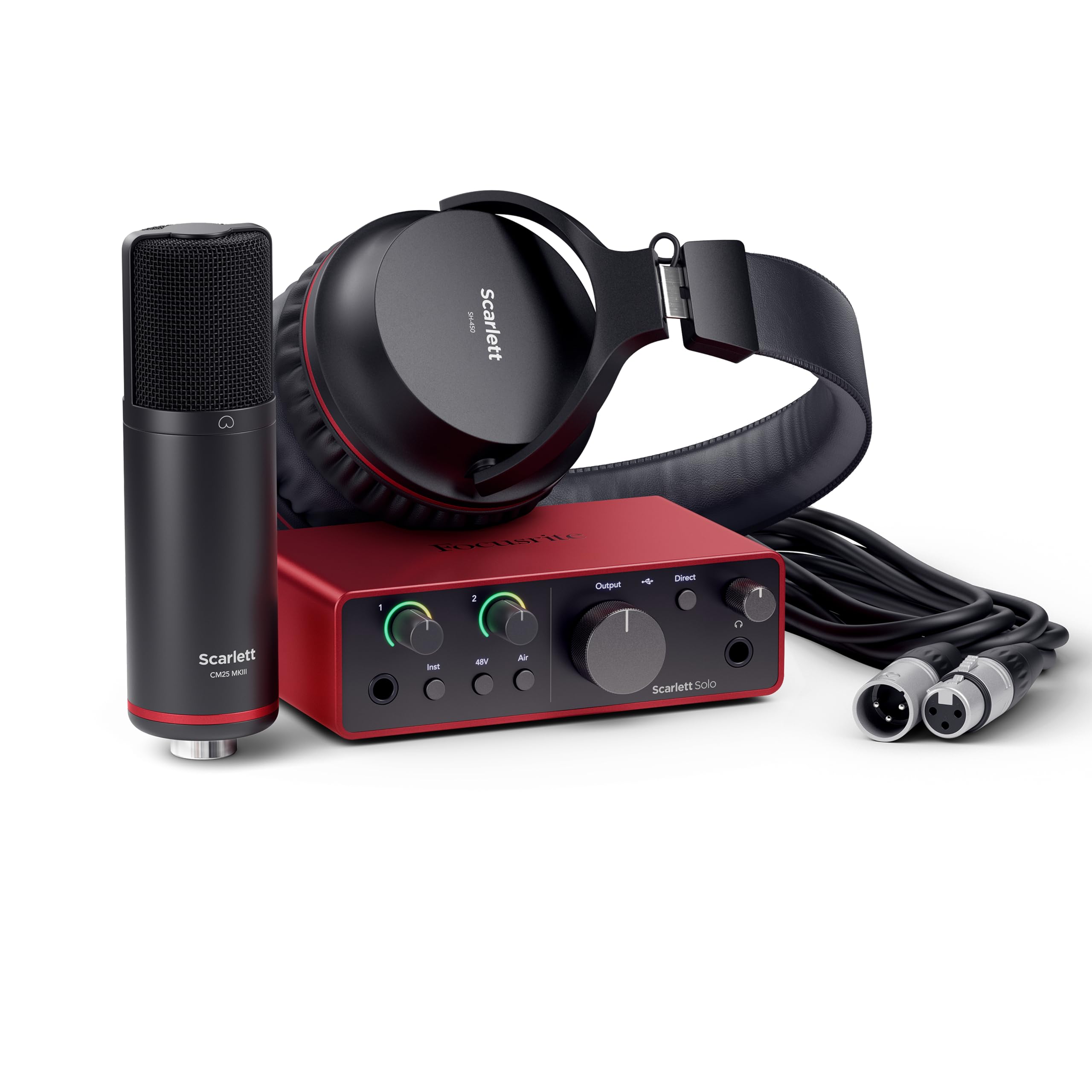 Focusrite Scarlett 2i2 4th Gen USB Audio Interface for Recording, Songwriting, Streaming and Podcasting — High-Fidelity, Studio Quality Recording, and All the Software You Need to Record