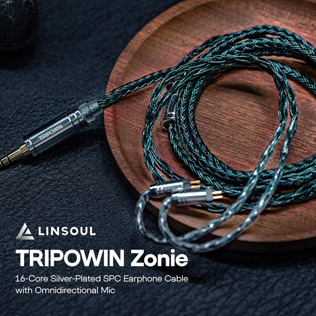 Linsoul Tripowin Zonie IEM Cable, 16 Core Silver Plated Earphone Upgraded Cords, 1.25m SPC in Ear Monitor Cable for 7hz Zero:2 Orchestra Lite Cadenza Hype4 Supermix4(2pin 0.78mm, 3.5mm)(Violet)