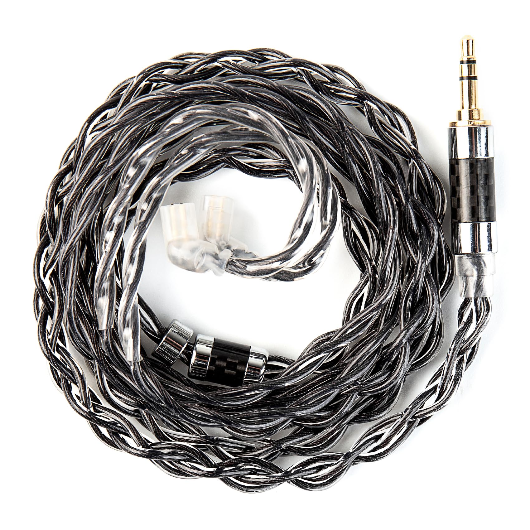 KBEAR P34 IEM Cable, 5N 2-Strands 98-Core OFC Silver-Plated HiFi Earphone Upgrade 2Pin Cable, Interchangeable 3.5mm/4.4mm Plug, in Ear Monitors Headphones Replacement Wire for Audiophile Musician