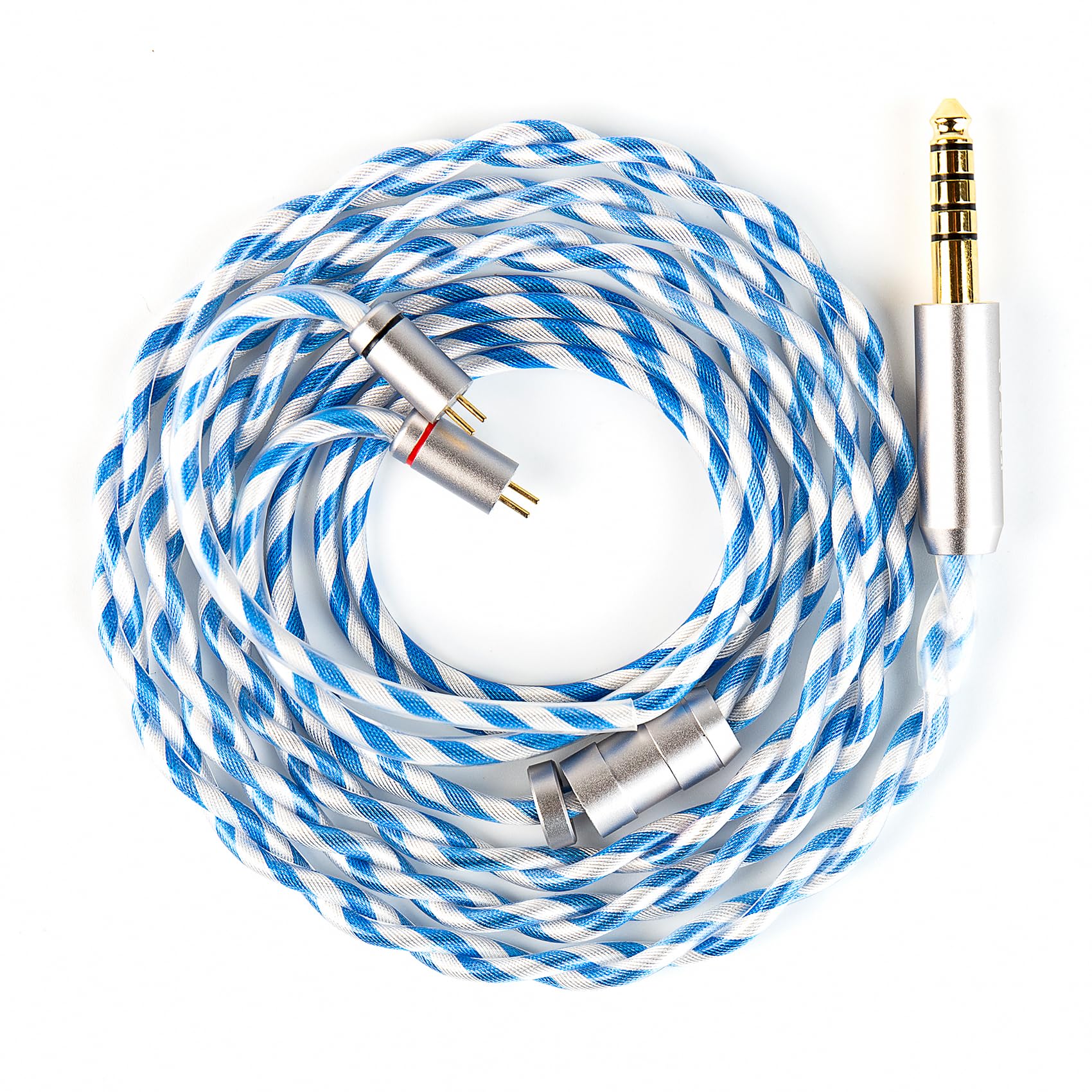 KBEAR P34 IEM Cable, 5N 2-Strands 98-Core OFC Silver-Plated HiFi Earphone Upgrade 2Pin Cable, Interchangeable 3.5mm/4.4mm Plug, in Ear Monitors Headphones Replacement Wire for Audiophile Musician