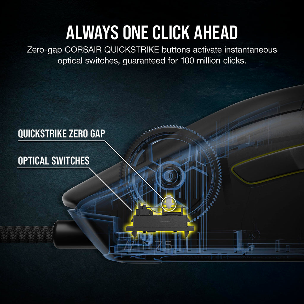 Corsair M75 Wireless Gaming Mouse - 26,000 DPI, Lightweight FPS Design, Swappable Side Buttons, iCUE Compatible, Black
