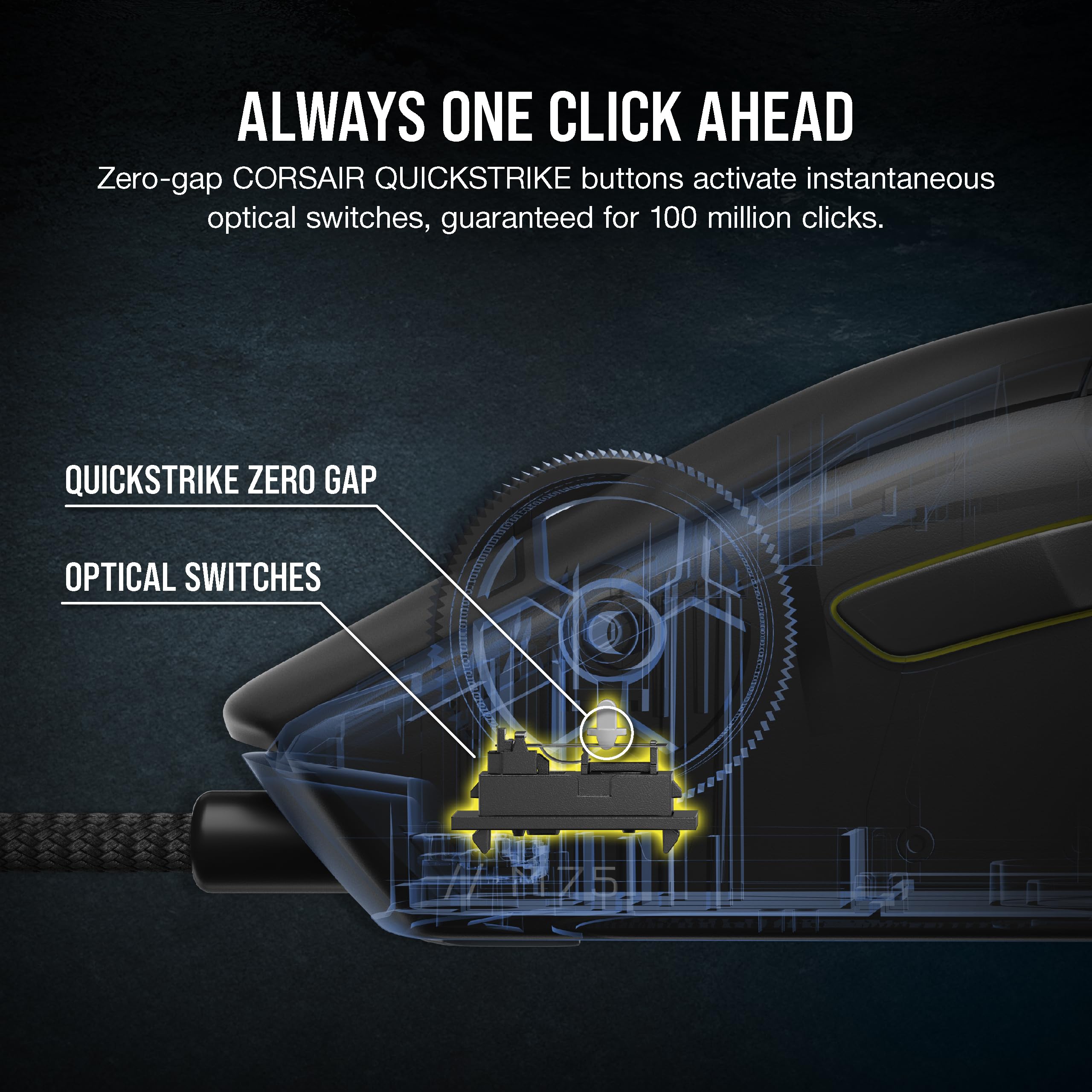Corsair M75 Wireless Gaming Mouse - 26,000 DPI, Lightweight FPS Design, Swappable Side Buttons, iCUE Compatible, Black