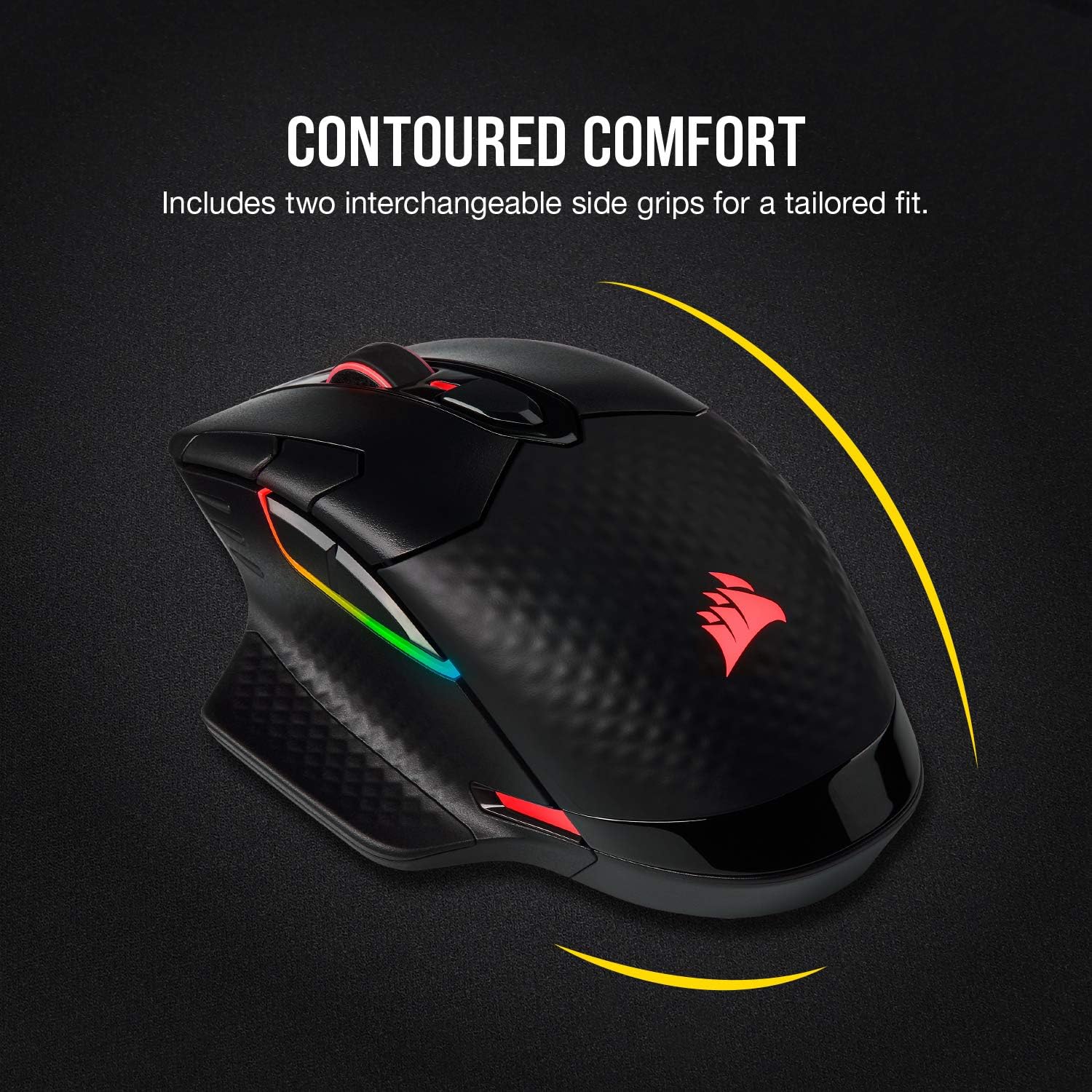Corsair Dark CORE RGB PRO SE Wireless FPS/MOBA Gaming Mouse with Qi Charging – 18,000 DPI – 8 Programmable Buttons – Sub-1ms Wireless – iCUE Compatible – PC, Mac, PS5, PS4, Xbox – Black
