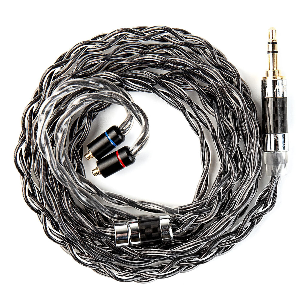 KBEAR P34 IEM Cable, 5N 2-Strands 98-Core OFC Silver-Plated HiFi Earphone Upgrade 2Pin Cable, Interchangeable 3.5mm/4.4mm Plug, in Ear Monitors Headphones Replacement Wire for Audiophile Musician