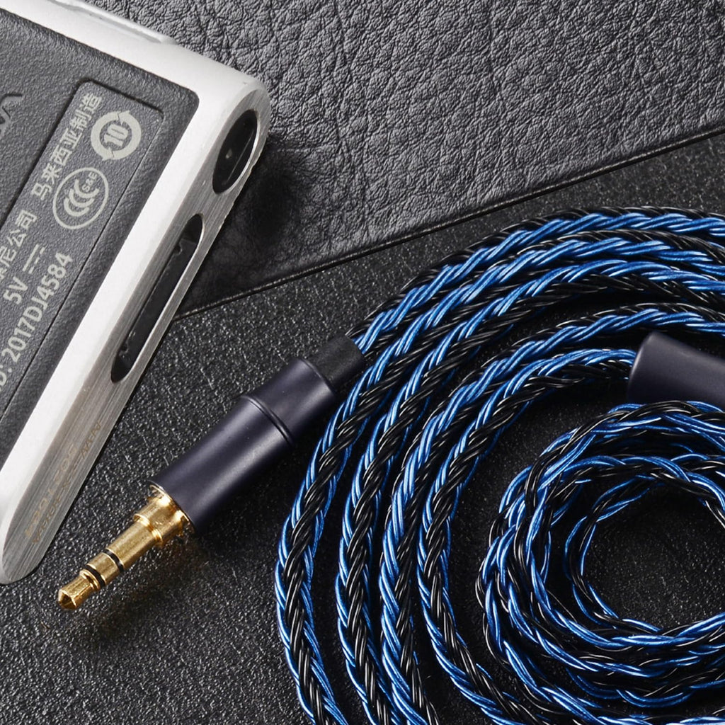 IEM Upgrade Cable, 16 Core Silver Plated Earphone Upgraded Cords, QDC-C Pin 1.5m in Ear Monitor Cable for KZ ZS10 ZSN PRO AS16 CCA CRA C12(Recessed 2pin 3.5mm 4.9ft) Black