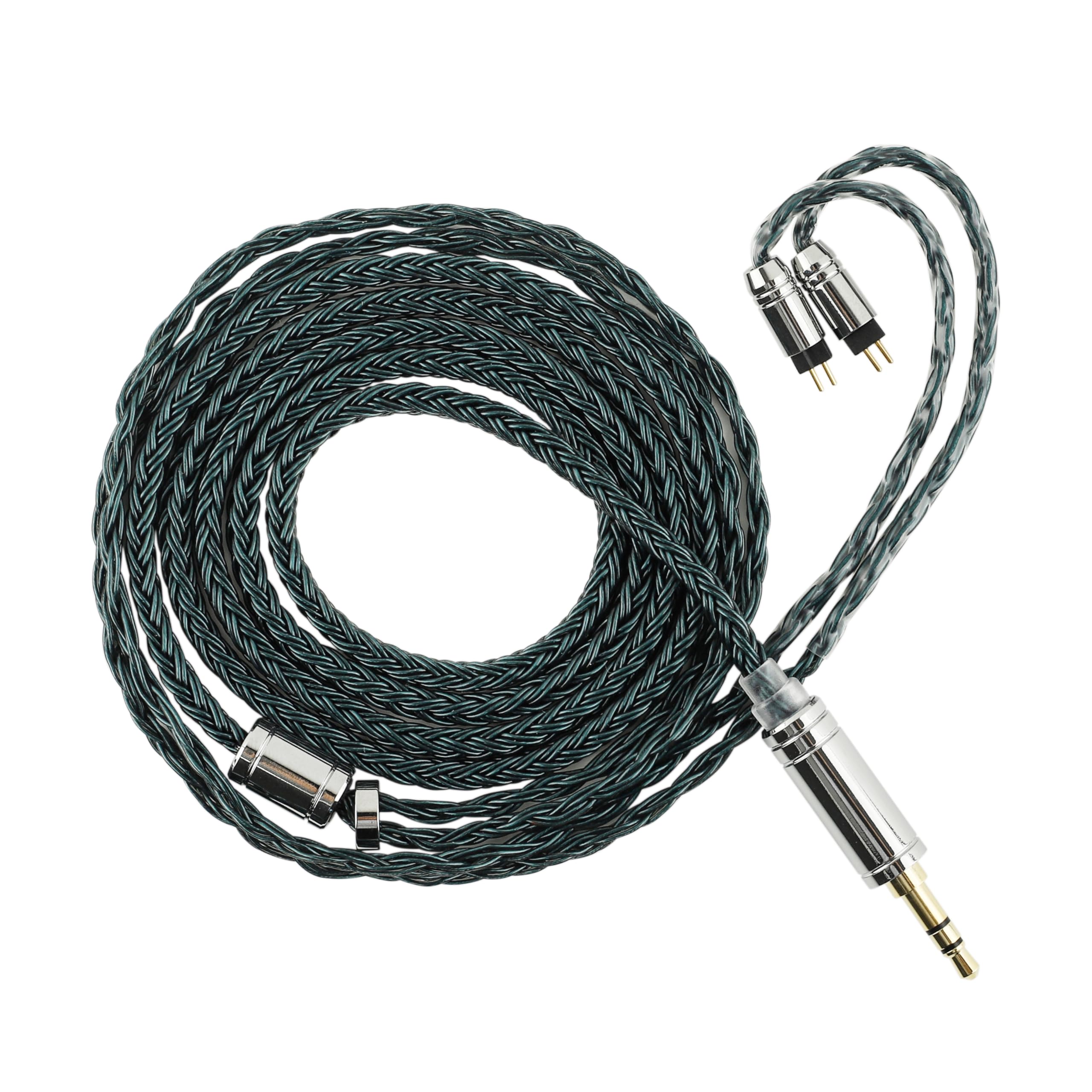 Linsoul Tripowin Zonie IEM Cable, 16 Core Silver Plated Earphone Upgraded Cords, 1.25m SPC in Ear Monitor Cable for 7hz Zero:2 Orchestra Lite Cadenza Hype4 Supermix4(2pin 0.78mm, 3.5mm)(Violet)