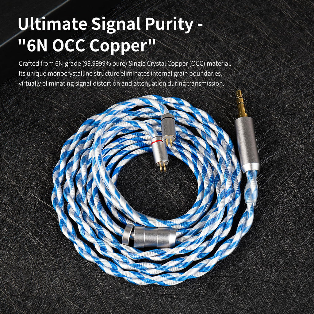 KBEAR P34 IEM Cable, 5N 2-Strands 98-Core OFC Silver-Plated HiFi Earphone Upgrade 2Pin Cable, Interchangeable 3.5mm/4.4mm Plug, in Ear Monitors Headphones Replacement Wire for Audiophile Musician