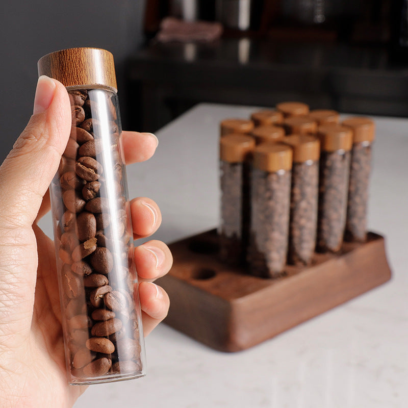 Magnetic Suction Coffee Bean Storage Bottle Test Tube Glass Display Stand